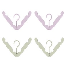리버그린 여행용 접이식 옷걸이 특, 그린, 핑크, 4개입
