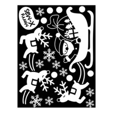환타스틱스 겨울 X-MAS 썰매를타고 데코스티커 GDT-818X 2p, 혼합 색상