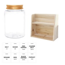 병도매닷컴 투명원형 PET 양념통세트, 1세트, 투명원형PET양념 250ml x 8p + 알루미늄골드캡 8p + 라벨스티커 8p + 오픈 2단 선반