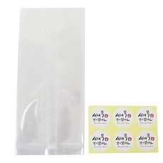 황씨네도시락 투명 M 봉투 24p + 새해 복 캘리그라피 원형 도시락 스티커 24p, 1세트