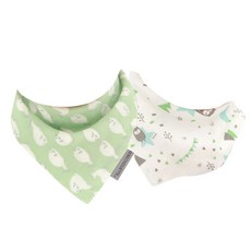 bebe chouette 孩童雙面印花紗布圍兜 2入