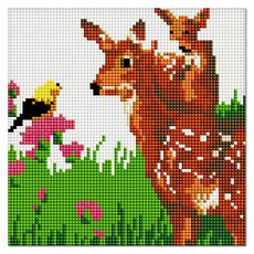 헬로페인팅 보석십자수 DIY 세트 밤비 20 x 20 cm, 혼합 색상, 1세트