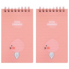 카카오프렌즈 리틀프렌즈 PP커버 스프링 수첩, 리틀 어피치, 2개입