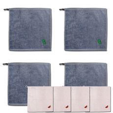 송월타월 어린이집 캐릭터 고리타올 시즌2 티라노 4p + 수박 4p 세트, 회색(티라노), 분홍(수박), 1세트