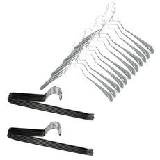 선우랜드 정장 상의 옷걸이 그레이 12p + 논슬립 바지걸이행거 블랙 10p, 혼합 색상, 1세트