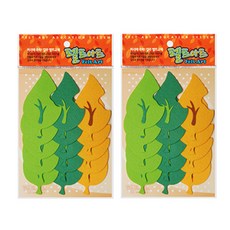 동기오피스 펠트아트 나뭇잎 15p x 2세트, 혼합 색상(DF-1044)