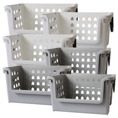 보노하우스 80L 초대형 멀티 바스켓 그레이 3p + 화이트 3p, 혼합 색상, 1세트