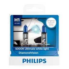 필립스 다이아몬드비전 할로겐램프, 1개, H1, 혼합 색상