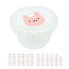 도나앤데코 2온스 투명 소스통 60p + 토끼 스티커 60p, 1세트