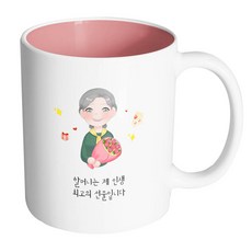 핸드팩토리 꽃다발할머니 할머니는 제 인생 최고의 선물입니다 머그컵, 내부 파스텔 핑크, 1개