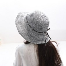 심플 리본 보카시 밀짚모자 여성왕골/밀짚모자 화이트 FREE