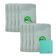송월타월 12간지 캐릭터 세면타올 10p + 독일행주 랜덤 발송, 냠이(연두), 1세트