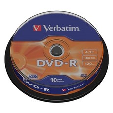 Verbatim 威寶 DVD-R 空白光盤 16X 4.7GB 10p + 蛋糕桶, 單品