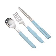 픽미 컬러 베이직 아동 수저세트, 블루, 숟가락1p + 젓가락1p + 포크1p