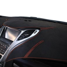 본투로드 샤모아 논슬립 대쉬보드커버 블랙 원단 레드 스티치, 기아, 레이 2012년~(상단네비)