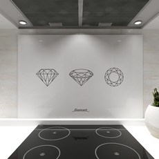 웰룸 다이아몬드 주방아트보드 895 x 600 mm, 화이트, 1개