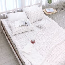 CHOUETTROOM 泡泡紗格紋絎縫寢具組