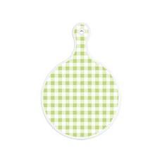 로엠디자인 서빙 도마 보드 원형, 체크파스텔그린, 1개