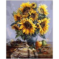 I LOVE PAINTING DIY名畫繪畫組 40*50cm, 美麗的向日葵花瓶, 1個