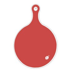 로엠디자인 양면 원형 서빙 도마 레드, 주홍라인, 1개