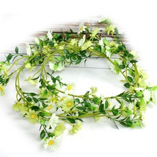 JOART 雛菊 花 藤蔓 人造花, 綠色, 1個