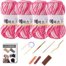 마마니트 울에이스 뜨개질 DIY 패키지, 1세트, 491핑크혼합