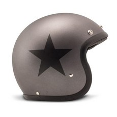DMD 빈티지 오픈페이스 제트형 오토바이 헬멧, 스타매트그레이
