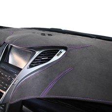 본투로드 샤모아 논슬립 대쉬보드커버 그레이 원단 퍼플 스티치, BMW, E90 3시리즈(2006~2011년/모니터유)
