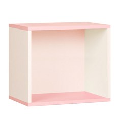 하우디가구 칸높은 1단 칼라 공간박스 DIY, 백색+핑크
