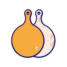 Roem Design藍色版雙面圓形上菜盤 黃色, 圖案標記, 1個