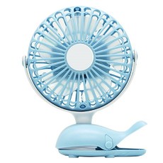 애니고 Whale Clip Fan 휴대용 유모차선풍기, 블루, 1개