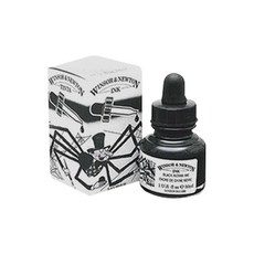 WINSOR&NEWTON 溫莎牛頓 滴管式彩色墨水, 030 Black Indian, 30ml