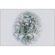 유브이디에스 아트보드 주방시트지 둥근 도시, 1개