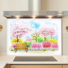키친아트갤러리 주방아트보드 봄꽃풍경, 1개