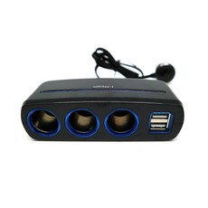 아이팝 차량용 블루라인 듀얼 USB 3구소켓, 1개