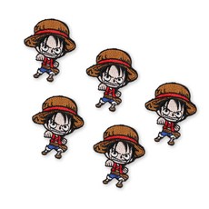 패션포인트 미니 자수 와펜 43 x 52 mm, 루피, 5개입