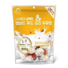 벨버드 반려견 대용량 우유껌 미디엄사이즈, 오리우유껌맛, 900g, 1개 - 벨버드치킨껌