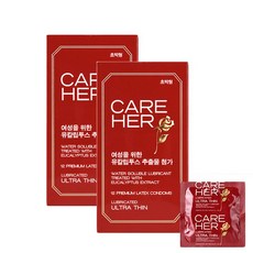 케어허 초박형 콘돔, 12개입, 2개