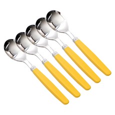 라온누리 픽미 컬러 배이직 아동 숟가락, 머스타드, 단품, 5개