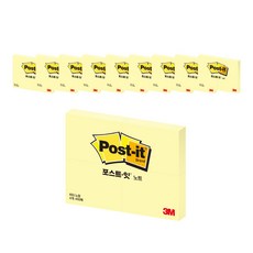 쓰리엠 포스트잇 노트 653 4패드, yellow, 10개 yellow, 10개, 10개