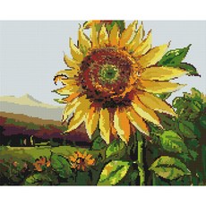 아트조이 DIY 보석 십자수 캔버스형 50 x 40 cm, 꽃이 핀 해바라기, 1세트