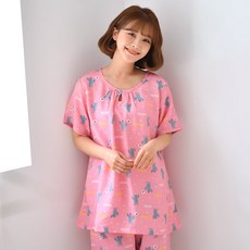 속옷미인 풍기인견 여성 도트스투키 잠옷 상하의 세트