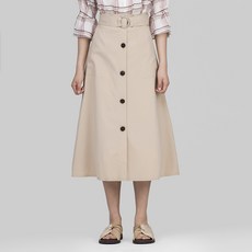 주크 여성용 버튼 디테일 벨티드 스커트