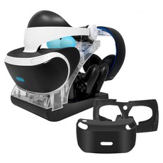겜맥 PS4 VR 하이브리드 스탠드 게임패드 거치대 + VR 헤드셋 실리콘 케이스, KMP4-115, 1세트