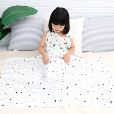 BEBE CHOUETTE 夏季涼感人造絲午睡被, 黑色星月款