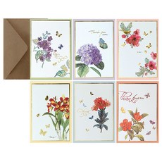 프롬앤투 T117 감사 캘리 연하장 6종 카드 6p + 봉투 6p, 혼합 색상, 1세트