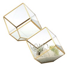 삼호유리 골드사각 행잉플랜트 2p SH03500, 골드
