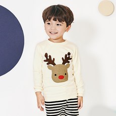 유니프랜드 아동용 루돌프 오가닉 20수 후라이스 9부 실내복 상하세트