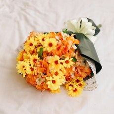 아스파시아 조화 마음 속 영원히 국화부케, 옐로우