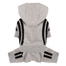 퍼피엔젤 베이직테이프 강아지 후드집업 트랙수트 OR370, 95 Gray